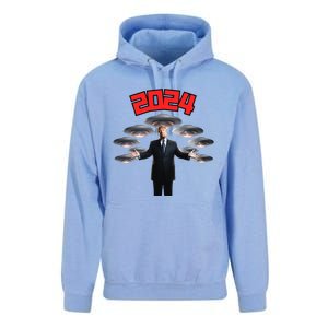 Donald Trump Aliens UFO UAP Funny 2024 Election USA American Unisex Surf Hoodie