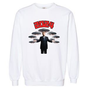 Donald Trump Aliens UFO UAP Funny 2024 Election USA American Garment-Dyed Sweatshirt