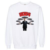 Donald Trump Aliens UFO UAP Funny 2024 Election USA American Garment-Dyed Sweatshirt