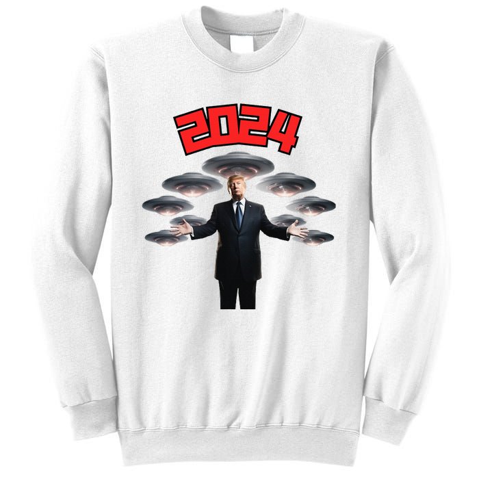 Donald Trump Aliens UFO UAP Funny 2024 Election USA American Sweatshirt