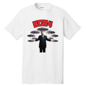 Donald Trump Aliens UFO UAP Funny 2024 Election USA American Tall T-Shirt