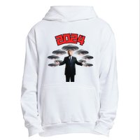 Donald Trump Aliens UFO UAP Funny 2024 Election USA American Urban Pullover Hoodie