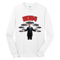 Donald Trump Aliens UFO UAP Funny 2024 Election USA American Tall Long Sleeve T-Shirt