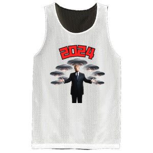 Donald Trump Aliens UFO UAP Funny 2024 Election USA American Mesh Reversible Basketball Jersey Tank