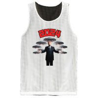 Donald Trump Aliens UFO UAP Funny 2024 Election USA American Mesh Reversible Basketball Jersey Tank