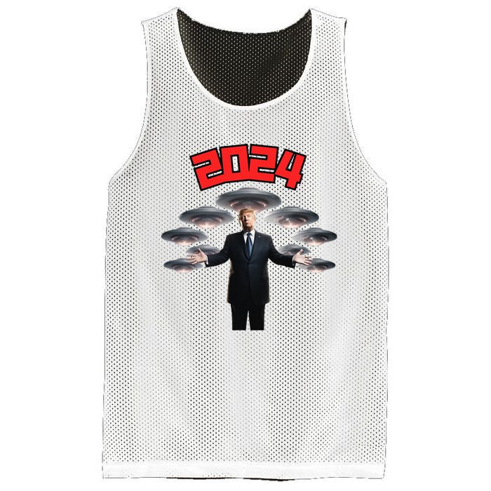 Donald Trump Aliens UFO UAP Funny 2024 Election USA American Mesh Reversible Basketball Jersey Tank