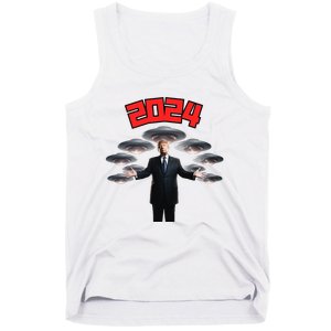 Donald Trump Aliens UFO UAP Funny 2024 Election USA American Tank Top