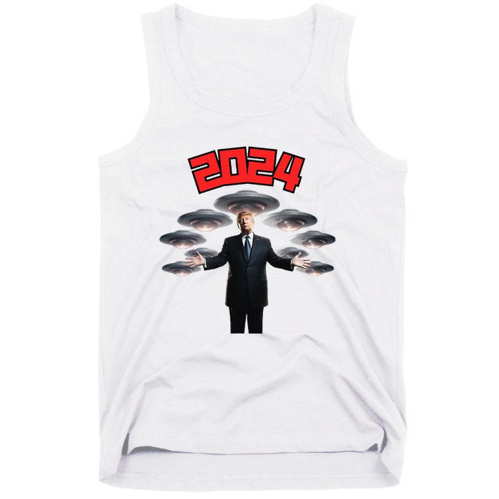 Donald Trump Aliens UFO UAP Funny 2024 Election USA American Tank Top