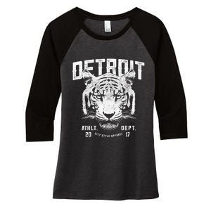 Detroit Tiger Athletic Department Apparel For Men Women Gift Women's Tri-Blend 3/4-Sleeve Raglan Shirt