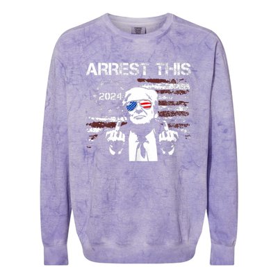 Donald Trump Arrest This Fingers 2024 Election Pro Trump Colorblast Crewneck Sweatshirt