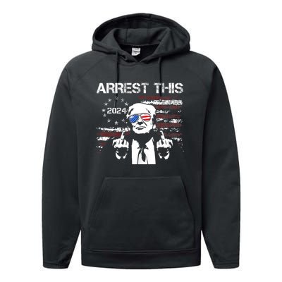 Donald Trump Arrest This Fingers 2024 Election Pro Trump Performance Fleece Hoodie