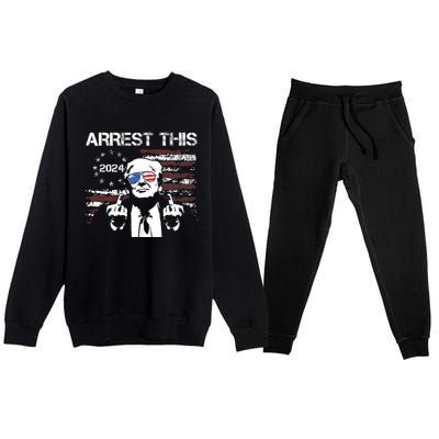 Donald Trump Arrest This Fingers 2024 Election Pro Trump Premium Crewneck Sweatsuit Set