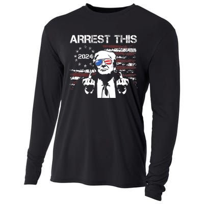 Donald Trump Arrest This Fingers 2024 Election Pro Trump Cooling Performance Long Sleeve Crew