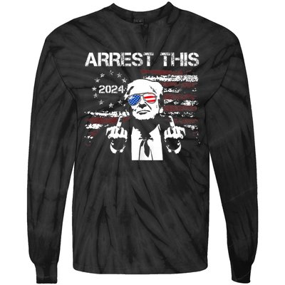 Donald Trump Arrest This Fingers 2024 Election Pro Trump Tie-Dye Long Sleeve Shirt