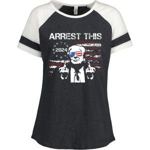 Donald Trump Arrest This Fingers 2024 Election Pro Trump Enza Ladies Jersey Colorblock Tee