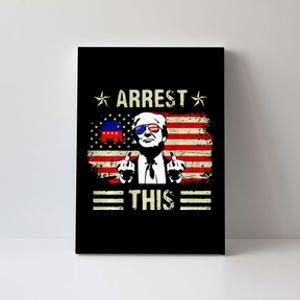 Donald Trump Arrest This Fingers 2024 America Usa Flag Funny Canvas