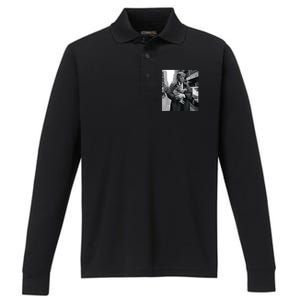 Donald Trump And Cat In Nyc Performance Long Sleeve Polo