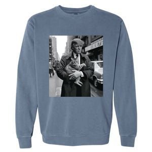 Donald Trump And Cat In Nyc Garment-Dyed Sweatshirt