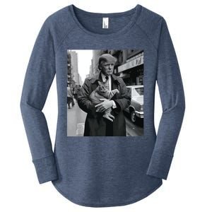 Donald Trump And Cat In Nyc Women's Perfect Tri Tunic Long Sleeve Shirt