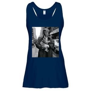 Donald Trump And Cat In Nyc Ladies Essential Flowy Tank