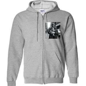 Donald Trump And Cat In Nyc Full Zip Hoodie