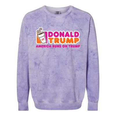 Donald Trump America Runs On Trump Colorblast Crewneck Sweatshirt