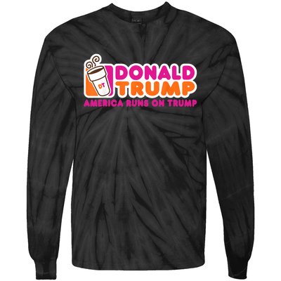 Donald Trump America Runs On Trump Tie-Dye Long Sleeve Shirt