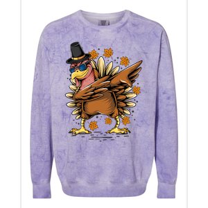 Dabbing Turkey Awesome Thanksgiving Day Funny Cute Holiday Cool Gift Colorblast Crewneck Sweatshirt