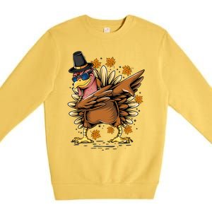 Dabbing Turkey Awesome Thanksgiving Day Funny Cute Holiday Cool Gift Premium Crewneck Sweatshirt