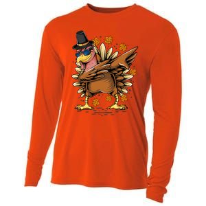 Dabbing Turkey Awesome Thanksgiving Day Funny Cute Holiday Cool Gift Cooling Performance Long Sleeve Crew