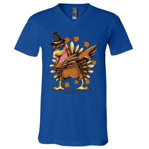 Dabbing Turkey Awesome Thanksgiving Day Funny Cute Holiday Cool Gift V-Neck T-Shirt