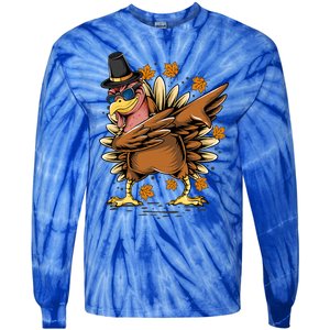 Dabbing Turkey Awesome Thanksgiving Day Funny Cute Holiday Cool Gift Tie-Dye Long Sleeve Shirt