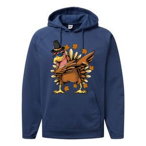 Dabbing Turkey Awesome Thanksgiving Day Funny Cute Holiday Cool Gift Performance Fleece Hoodie