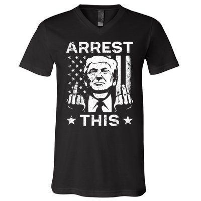 Donald Trump Arrest This Fingers 2024 Election V-Neck T-Shirt