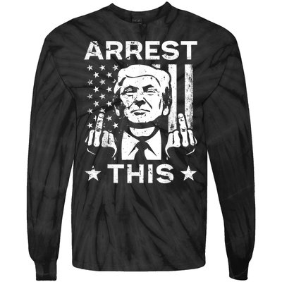 Donald Trump Arrest This Fingers 2024 Election Tie-Dye Long Sleeve Shirt