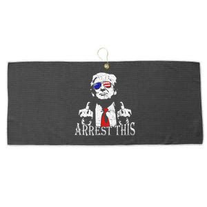 Donald Trump Arrest This Fingers 2024 America Usa Flag Large Microfiber Waffle Golf Towel