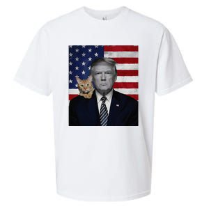 Donald Trump And Cat Political Usa Flag Election 2024 Sueded Cloud Jersey T-Shirt