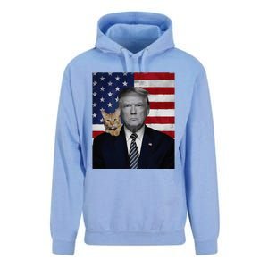 Donald Trump And Cat Political Usa Flag Election 2024 Unisex Surf Hoodie