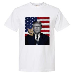 Donald Trump And Cat Political Usa Flag Election 2024 Garment-Dyed Heavyweight T-Shirt