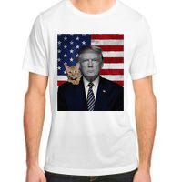 Donald Trump And Cat Political Usa Flag Election 2024 Adult ChromaSoft Performance T-Shirt