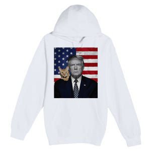 Donald Trump And Cat Political Usa Flag Election 2024 Premium Pullover Hoodie