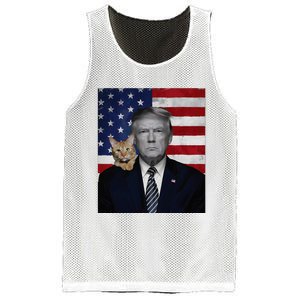 Donald Trump And Cat Political Usa Flag Election 2024 Mesh Reversible Basketball Jersey Tank