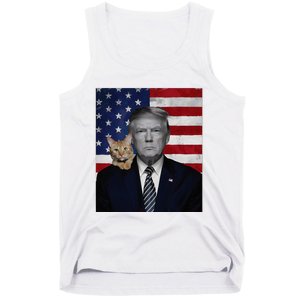 Donald Trump And Cat Political Usa Flag Election 2024 Tank Top