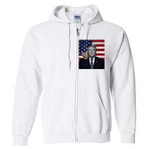 Donald Trump And Cat Political Usa Flag Election 2024 Full Zip Hoodie