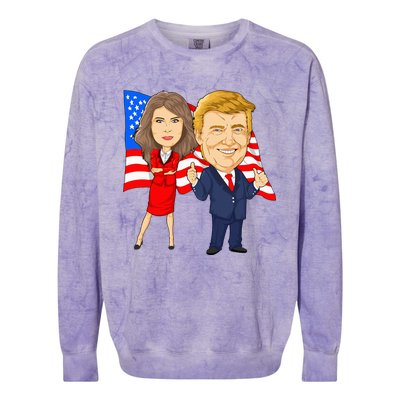 Donald Trump And Melania Trump Potus Flotus Usa Colorblast Crewneck Sweatshirt