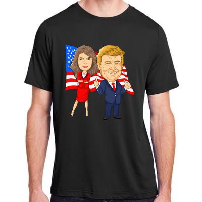 Donald Trump And Melania Trump Potus Flotus Usa Adult ChromaSoft Performance T-Shirt