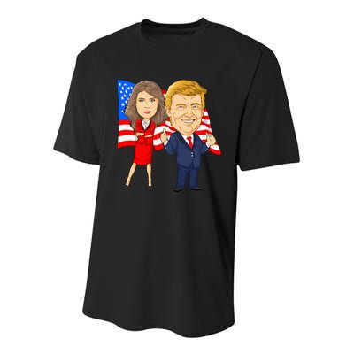 Donald Trump And Melania Trump Potus Flotus Usa Youth Performance Sprint T-Shirt