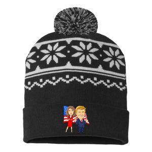 Donald Trump And Melania Trump Potus Flotus Usa USA-Made Snowflake Beanie