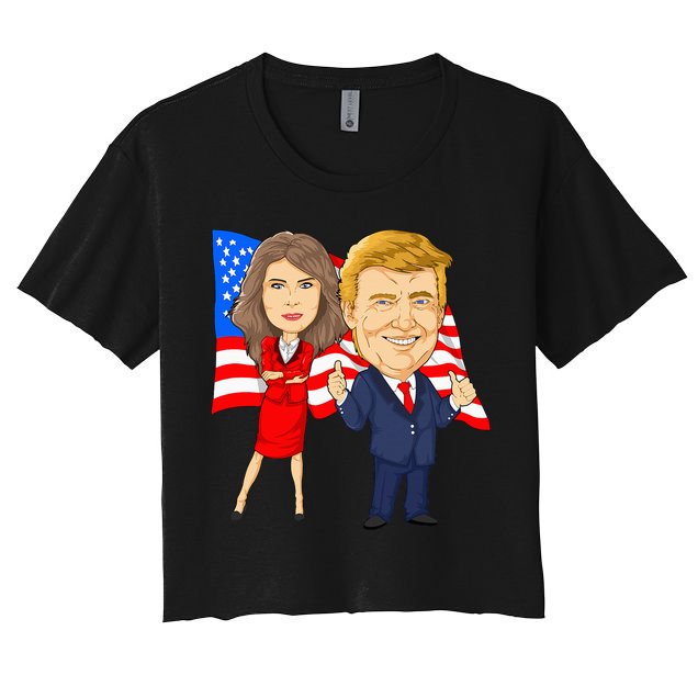 Donald Trump And Melania Trump Potus Flotus Usa Crop Top