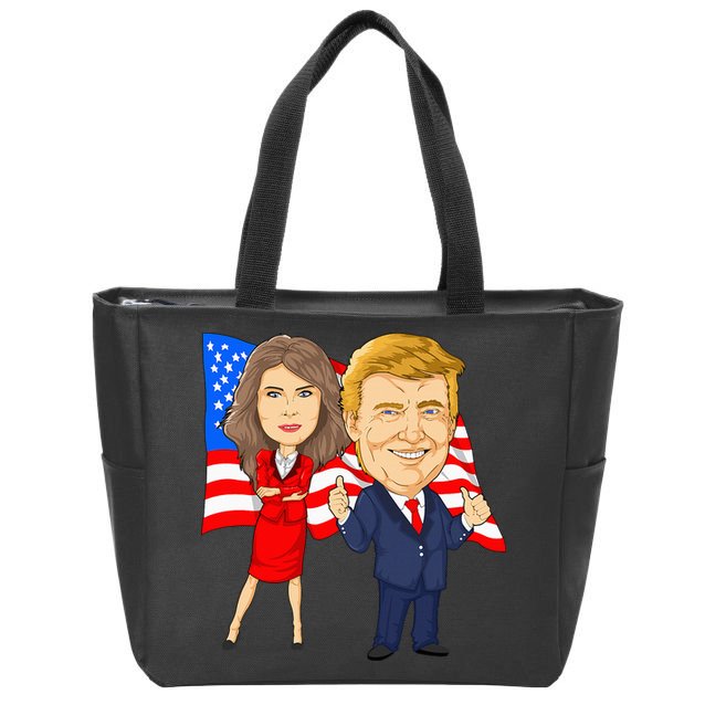 Donald Trump And Melania Trump Potus Flotus Usa Zip Tote Bag